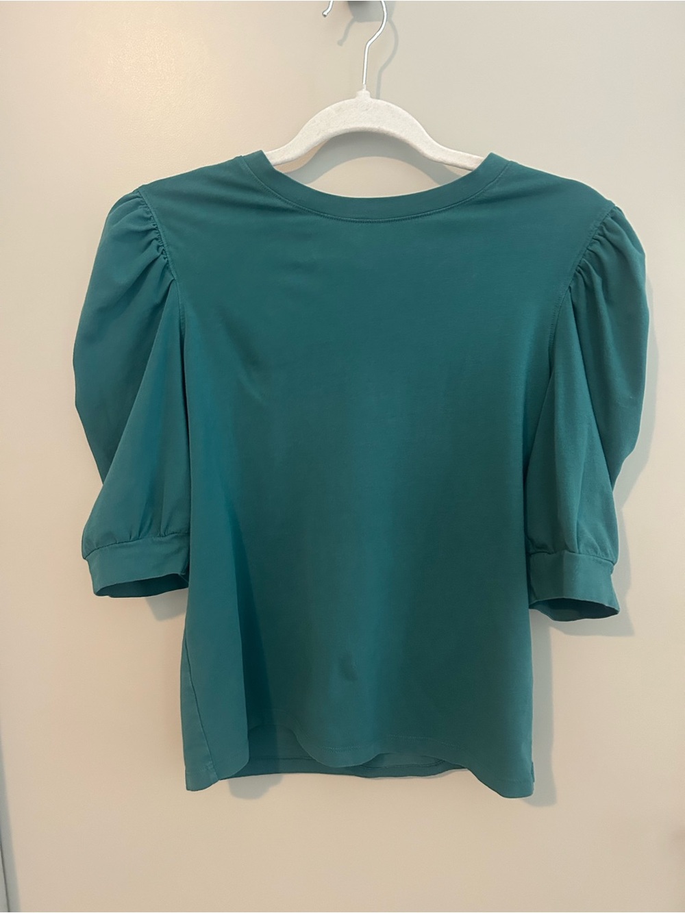 Women's Teal Puff-Sleeve Top